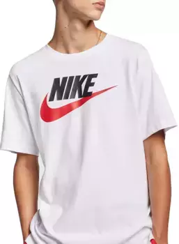 Мужская футболка Nike Sportswear Icon Futura с рисунком, цвет White/Blk/University Red