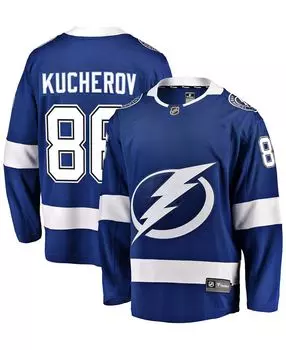 Мужская футболка nikita kucherov blue tampa bay lightning home breakaway player Fanatics, синий