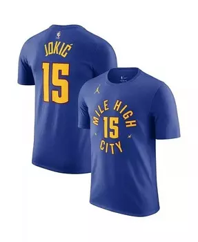 Мужская футболка Nikola Jokic Blue Denver Nuggets 2022/23 Statement Edition с именем и номером Jordan, синий