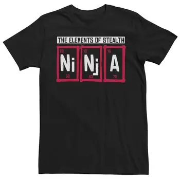 Мужская футболка Ninja Elements Of Stealth с периодической таблицей Licensed Character