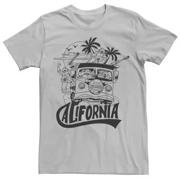 Мужская футболка Ninja Turtles California Bus Outline с короткими рукавами Licensed Character