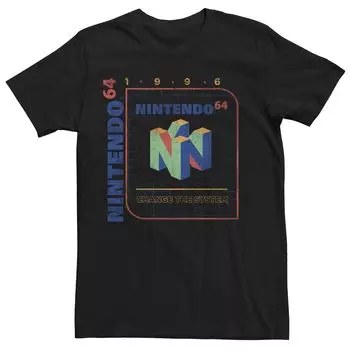 Мужская футболка Nintendo 64 1996 года Change The System Licensed Character