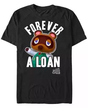 Мужская футболка Nintendo Animal Crossing Tom Nook Forever A Loan с коротким рукавом Fifth Sun, черный