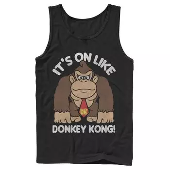 Мужская футболка Nintendo It's On Like Donkey Kong Outline Poster Tank Licensed Character