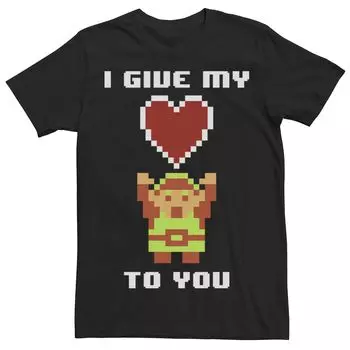 Мужская футболка Nintendo Legend of Zelda 8 Bit Color My Heart To You Licensed Character