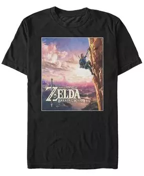 Мужская футболка Nintendo Legend of Zelda Link для скалолазания с короткими рукавами Fifth Sun, черный
