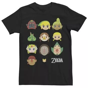 Мужская футболка Nintendo Legend of Zelda с простым изображением лица Licensed Character