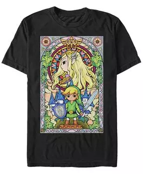 Мужская футболка Nintendo Legend of Zelda Wind Waker Link Regal Glass с короткими рукавами Fifth Sun, черный