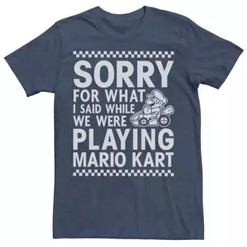 Мужская футболка Nintendo Mario Kart «Извините за то, что я сказал» Licensed Character