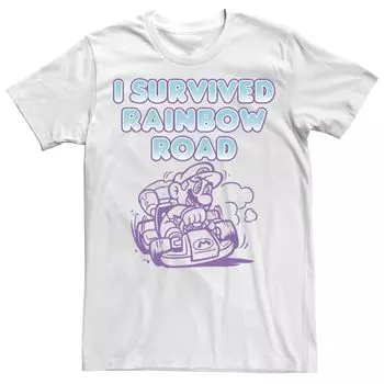 Мужская футболка Nintendo Mario Kart Survived Rainbow Road Licensed Character