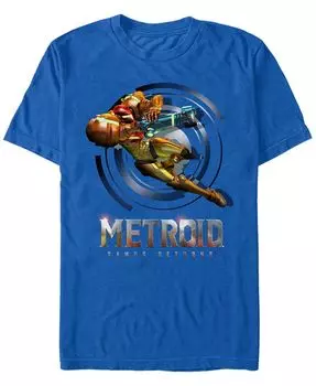 Мужская футболка Nintendo Metroid Samus Returns с короткими рукавами Fifth Sun, синий
