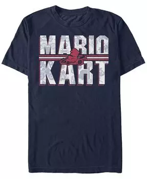Мужская футболка Nintendo с коротким рукавом и логотипом Mario Kart Shadowed Fifth Sun, синий