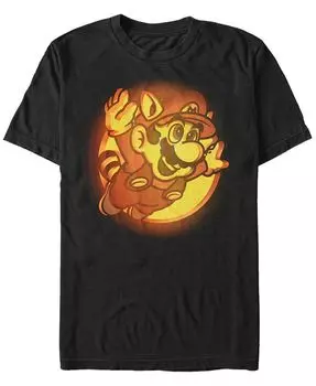 Мужская футболка Nintendo с короткими рукавами и тыквой Super Mario Flying Raccoon Fifth Sun, черный