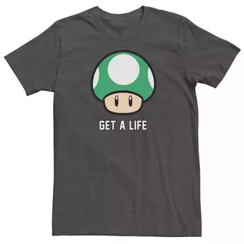 Мужская футболка Nintendo Super Mario 1-Up с грибами Get A Life Licensed Character