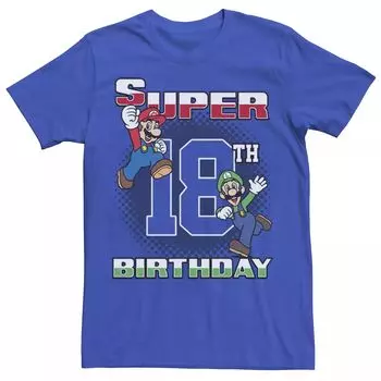 Мужская футболка Nintendo Super Mario And Luigi Super с портретом на 18-летие Licensed Character