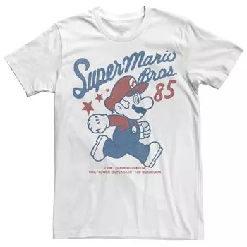 Мужская футболка Nintendo Super Mario Bros. '85 Vintage Stars Licensed Character, белый
