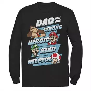 Мужская футболка Nintendo Super Mario Dad You Are с длинными рукавами Licensed Character