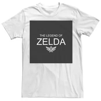 Мужская футболка Nintendo The Legend Of Zelda с простым текстовым блоком Licensed Character