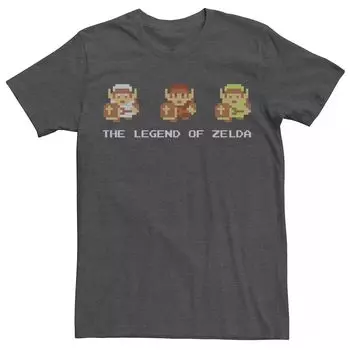 Мужская футболка Nintendo Zelda Link с 8-битной пиксельной защитой Licensed Character