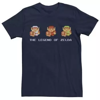Мужская футболка Nintendo Zelda Link с 8-битной пиксельной защитой Licensed Character
