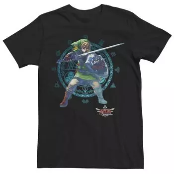 Мужская футболка Nintendo Zelda Link в кругах с символами Licensed Character