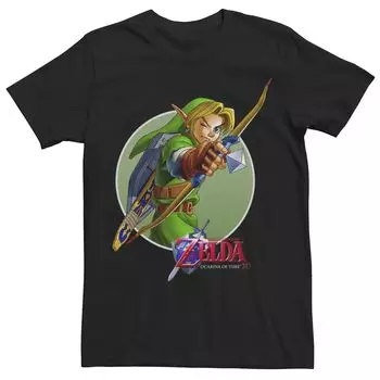 Мужская футболка Nintendo Zelda Ocarina of Time 3D Link Aims Licensed Character, черный