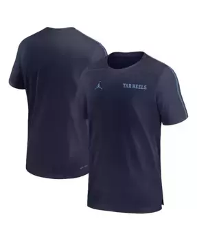 Мужская футболка North Carolina Tar Heels 2024 Sideline Coach Performance Top Jordan, синий