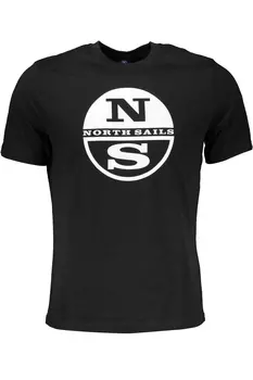 Мужская футболка North Sails хлопковая с контрастным принтом, черный