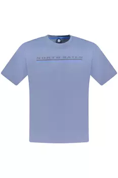 Мужская футболка North Sails хлопковая с надписью на груди, светло-синий
