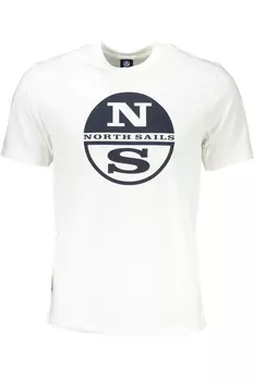 Мужская футболка North Sails с короткими рукавами и контрастным принтом, белый