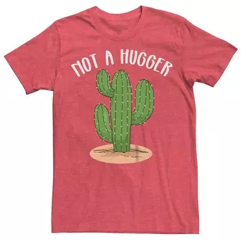 Мужская футболка Not A Hugger с рисунком кактуса Licensed Character, цвет Red Heather