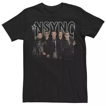 Мужская футболка Nsync с выцветшим логотипом Licensed Character, черный
