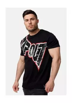 Мужская футболка обычного кроя BERNARDINO TAPOUT, цвет Black/ecru/red