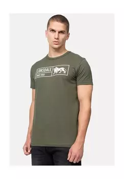 Мужская футболка обычного кроя CADAMSTOWN LONSDALE, оливково-белый