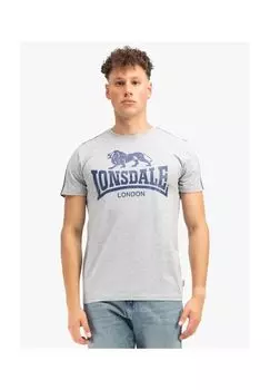 Мужская футболка обычного кроя HENCONNER LONSDALE, цвет Marl Grey/navy