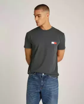 Мужская футболка обычного кроя с принтом на спине Tommy Jeans, чёрный