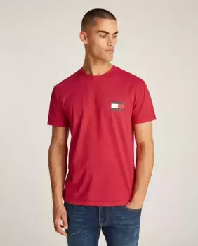 Мужская футболка обычного кроя с принтом на спине Tommy Jeans, красный