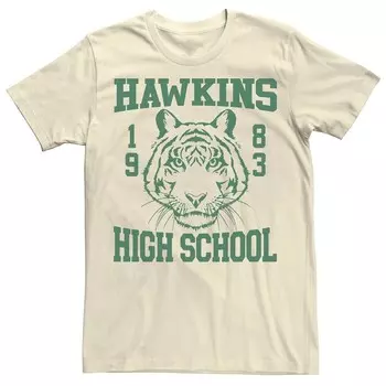 Мужская футболка "Очень странные дела" Hawkins High School 1983 года Licensed Character, цвет Natural