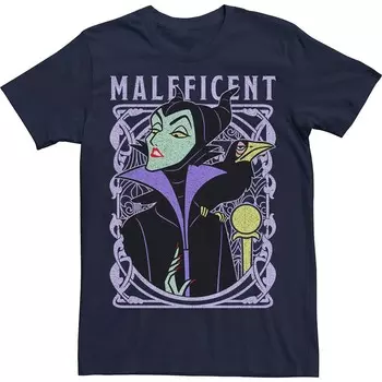 Мужская футболка Old School с плакатом Disney's Sleeping Beauty Maleficent Licensed Character, темно-синий