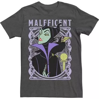Мужская футболка Old School с плакатом Disney's Sleeping Beauty Maleficent Licensed Character, цвет Charcoal Heather