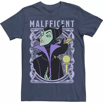 Мужская футболка Old School с плакатом Disney's Sleeping Beauty Maleficent Licensed Character, цвет Navy Heather