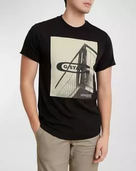 Мужская футболка Old Skool с логотипом и ресницами G-STAR RAW, цвет Dk Black