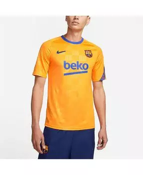 Мужская футболка orange barcelona 2021/2022 pre-match performance top Nike