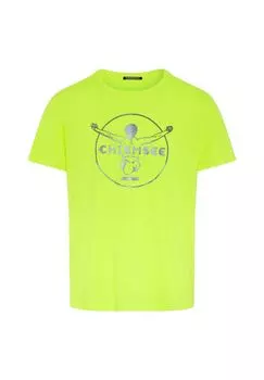 Мужская футболка - Oscar, круглый вырез, натуральный хлопок, большой логотип, однотонная CHIEMSEE, желтый