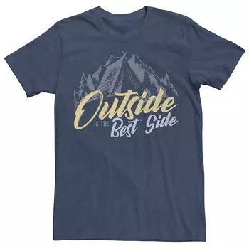 Мужская футболка Outdoor — лучшая футболка с рисунком сбоку Licensed Character, цвет Navy Heather