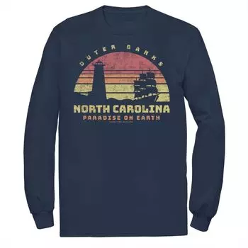 Мужская футболка Outer Banks North Carolina Paradise On Earth в стиле ретро с закатом Licensed Character