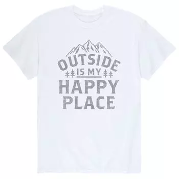 Мужская футболка Outside Is My Happy Place Licensed Character