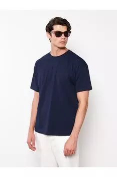 Мужская футболка Oversize с круглым вырезом и короткими рукавами из чесаного хлопка LC Waikiki, зеленый