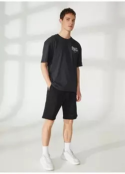 Мужская футболка оверсайз антрацитового цвета с принтом Harvard Never Say Never