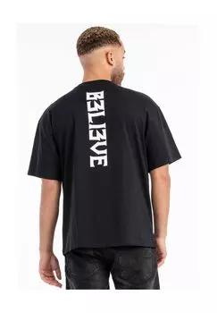Мужская футболка оверсайз B3LI3VE TEE TAPOUT, черно-белый